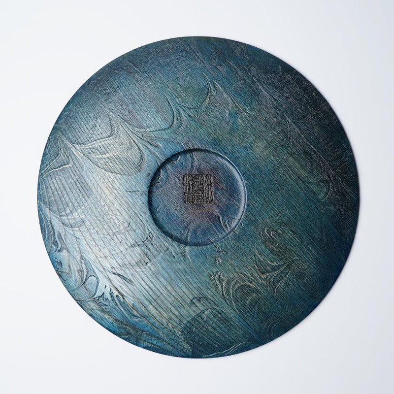 [큰 접시 (플래터)] 바다의 팽창 | 인쇄 및 Kyo-Yuzen 조각 | 산사이 스튜디오