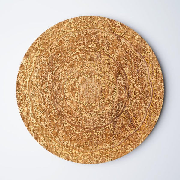 [큰 접시 (플래터)] Kyo Yuzen 꽃 패턴 | 인쇄 및 Kyo-Yuzen 조각 | 산사이 스튜디오