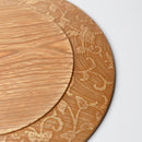 [LARGE PLATE (PLATTER)] RIMMED DISH - GRAPES ARABESQUE - LIGHT BROWN |印刷和Kyo-Yuzen雕刻| Sansai Studio