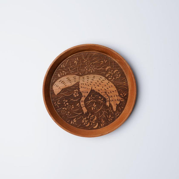 [小菜]狐狸和秋天的草|印刷和Kyo-Yuzen雕刻| Sansai Studio