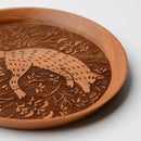 [SMALL DISH] FOX AND AUTUMN GRASSES | PRINTING AND KYO-YUZEN ENGRAVING| SANSAI STUDIO