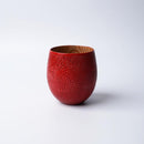 [CUP] CHRYSANTHEMUM PATTERN (RED) | PRINTING AND KYO-YUZEN ENGRAVING| SANSAI STUDIO