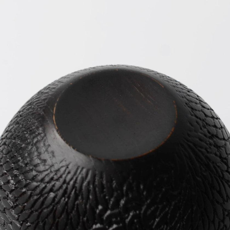 [컵] 국화 패턴 (검은 색) | 인쇄 및 Kyo-Yuzen 조각 | 산사이 스튜디오