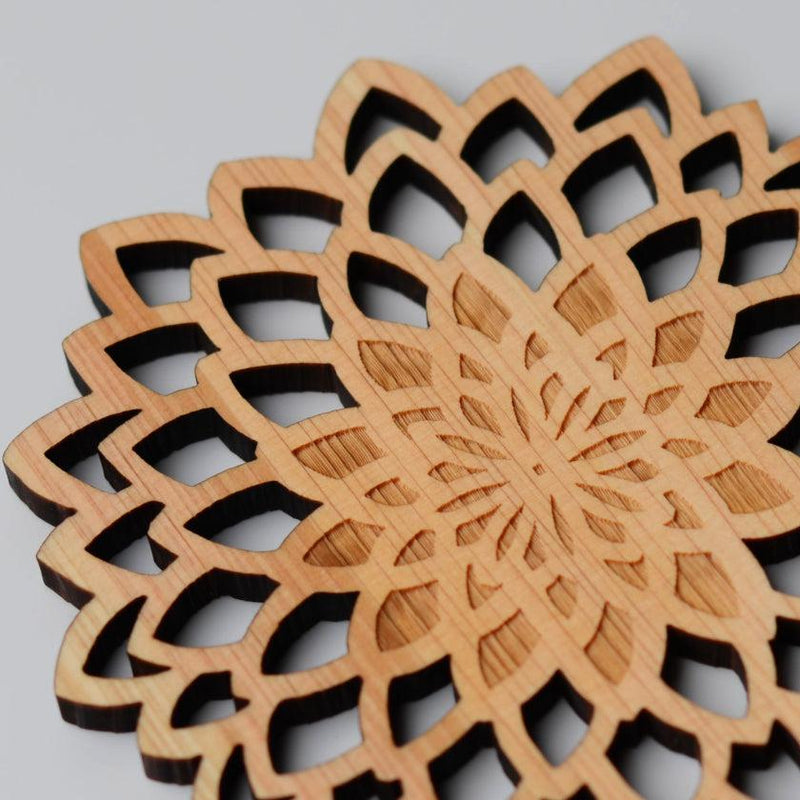 [Coaster] Chrysanthemum | การพิมพ์และการแกะสลัก Kyo-Yuzen | Sansai Studio