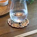 [코스터] 국화가있는 벚꽃 | 인쇄 및 Kyo-Yuzen 조각 | 산사이 스튜디오