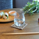 [COASTER] PLUM BLOSSOMS ON DIAMOND PATTERN | PRINTING AND KYO-YUZEN ENGRAVING| SANSAI STUDIO