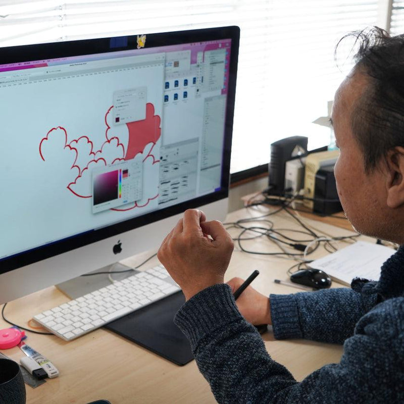 [Coaster] พลัมดอกกับโคมอน | การพิมพ์และการแกะสลัก Kyo-Yuzen | Sansai Studio