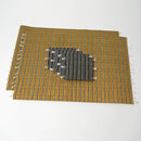 [MAT SET] 4 COASTERS (BLUE) & 2 PLACE MATS (YELLOW) | TATAMI | TATAMIYA TATSUZO