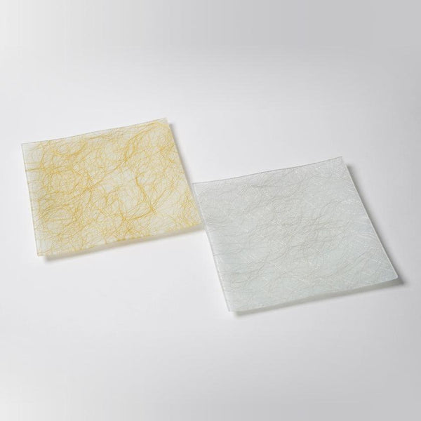 [플레이트 세트] Square 22 cm 골드 및 실버 페어 세트 | Nishijin Textiles | 에 무라 쇼 텐