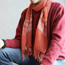 [圍巾] kurotani soufu（kusaki-dyed，akane-red shibori）| kurotani washi紙| kurotani washi合作組