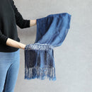 [圍巾] kurotani soufu（kusaki-dyed，indigo tit-dye）| kurotani washi紙| kurotani washi合作組