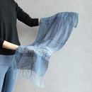 [圍巾] kurotani soufu（kusaki-dyed，indigo tit-dye）| kurotani washi紙| kurotani washi合作組