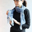 [圍巾] kurotani soufu（kusaki-dyed，indigo tit-dye）| kurotani washi紙| kurotani washi合作組