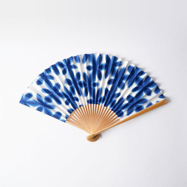 [HAND FAN] SEKKA SHIBORI (NAVY BLUE) FOR WOMEN | KUROTANI WASHI PAPER|KUROTANI WASHI COOPERATIVE GROUP