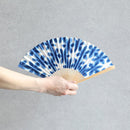 [HAND FAN] SEKKA SHIBORI (NAVY BLUE) FOR WOMEN | KUROTANI WASHI PAPER|KUROTANI WASHI COOPERATIVE GROUP