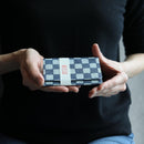 [CARD CASE] CHECKERED PATTERN (INDIGO) | KUROTANI WASHI PAPER|KUROTANI WASHI COOPERATIVE GROUP