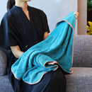 [嬰兒禮物套] Swaddle * 1（加勒比海藍色） /圍嘴 * 1（橙色）|有機毛巾|河馬