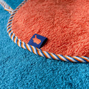 [嬰兒禮物套] Swaddle * 1（加勒比海藍色） /圍嘴 * 1（橙色）|有機毛巾|河馬