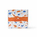 [嬰兒禮物套]帶環 * 1（加勒比海藍色） /圍嘴 * 1（橙色）毛巾|有機毛巾|河馬