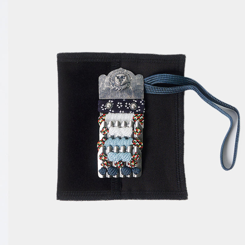[Amulet] Kazari Koyoroi® Mini Silver (Navy Gradation Braid) | 아트 갑옷 | 교토 갑옷