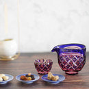 [SAKE CUP] DOUBLE-COVERED MINI OCHOKO (GOLD RED-LAPIS LAZULI) IN A PAULOWNIA BOX | SATUMA VIDRO | SATSUMA CUT GLASS