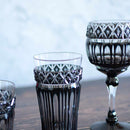 [GLASS] BLACK KUROKO WINE GLASS IN A PAULOWNIA BOX | SATUMA VIDRO | SATSUMA CUT GLASS