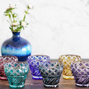 [GLASS] FREE CUP (GOLD RED) IN A PAULOWNIA BOX | SATUMA VIDRO | SATSUMA CUT GLASS