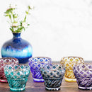 [GLASS] FREE CUP (YELLOW) IN A PAULOWNIA BOX | SATUMA VIDRO | SATSUMA CUT GLASS