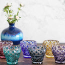 [GLASS] FREE CUP (LAPIS LAZULI) IN A PAULOWNIA BOX | SATUMA VIDRO | SATSUMA CUT GLASS