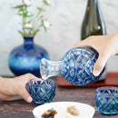 [청주 병] 오 동 박스 에 있 는 더 블 토 쿨 (청천 청 석) 온 주 밀 감 커팅 유리