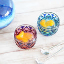 [술 병] 오두막집에서 2 피스 세트 (그린 - Lapis lazuli) 두 배로 덮인 카타 쿠치 & 미니 오코 쿠치 2 개 | Satsuma는 유리를 자른다