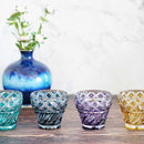 [GLASS] FREE CUP (INDIGO) IN A PAULOWNIA BOX | SATUMA VIDRO | SATSUMA CUT GLASS