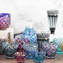 [ขวดสาเก] ชุด Katakuchi และ Mini-Ochoko 2 ชิ้น (Mini-Ochoko 2 ชิ้น (Gold Red-Lapis Lazuli) ในกล่อง Paulownia | Satuma Vidro | Satsuma Cut Glass