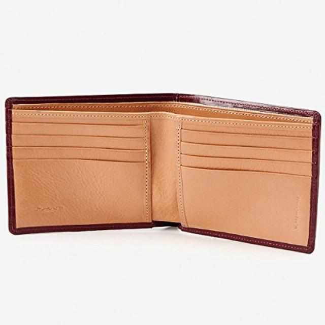 [지갑 / 가방] Satori 더 블 접 기 지갑 (무 동전) (포도 색) | 가죽 제품