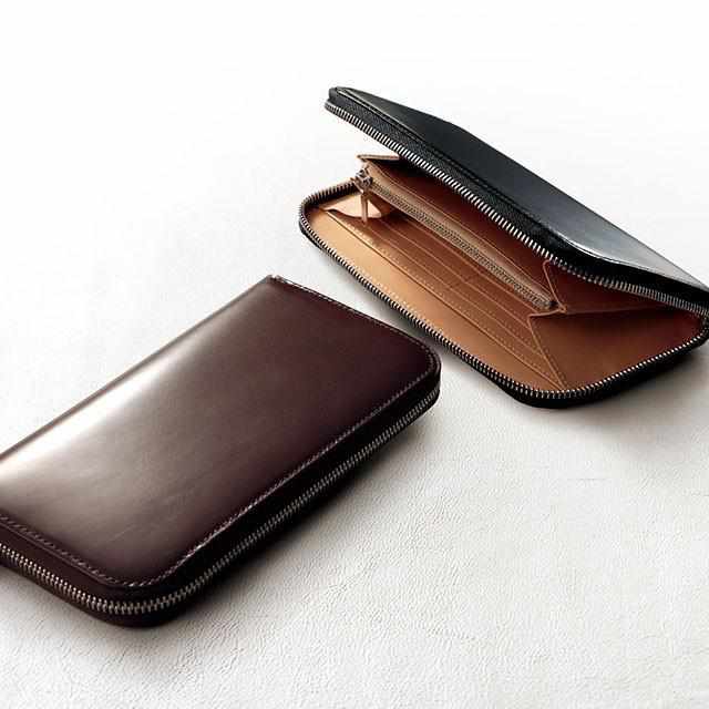 [กระเป๋าเงิน / กระเป๋า] Smart Round Zipper Wallet (องุ่น) | เครื่องหนัง satori