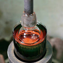 [SAKE CUP] HORSE CUP (GREEN) IN A PAULOWNIA BOX | SATUMA VIDRO | SATSUMA CUT GLASS