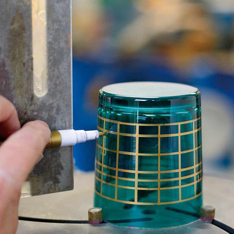 (Glass) ดับเบิ้ล-Covered Lattice Old Glass (Green-Lapis Lazuli) In A Paulownia Box | สัทสุมะตัดกระจก