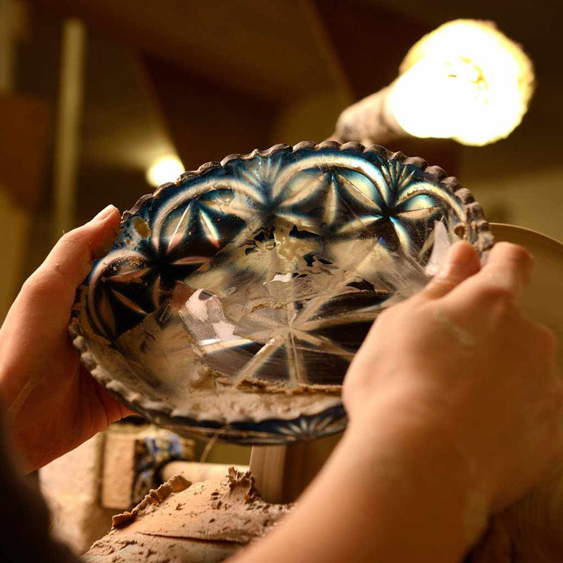 [유리] 오래된 유리 (Paulownia Box) 에 있는 유리잔 (Satsuma Cut Glass)