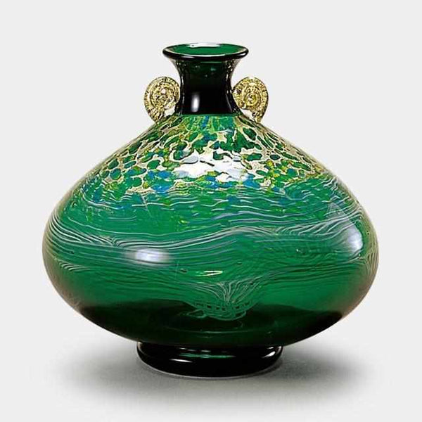 【津輕玻璃】北洋硝子 (ADERIA) 奥入瀬 新綠 花瓶
