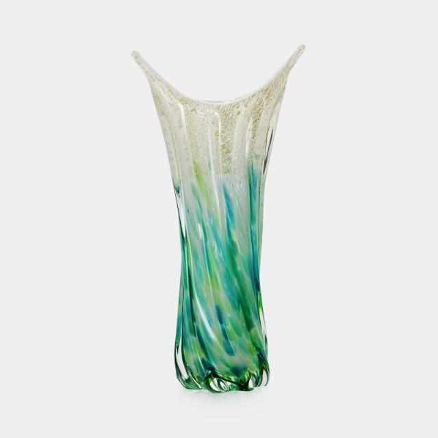 【津輕玻璃】北洋硝子 (ADERIA) 奥入瀬 金彩 花瓶