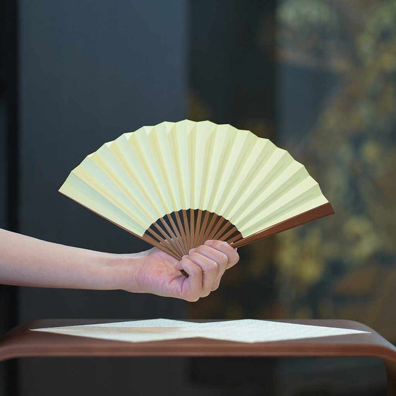 [Fan Hand Fan] Cherry Blossom Green Karaki Bamboo 195 | Fankindo Fukatsu Hand Fan | เอโดะพับพัดลม