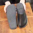 [SLIPPERS] GENUINE LEATHER (BLACK) | LEATHER PROCESSING