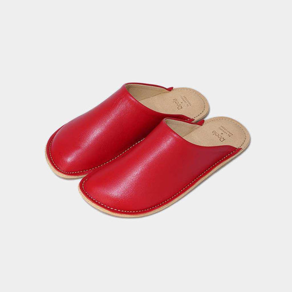 [SLIPPERS] GENUINE LEATHER (RED) 23~24cm | LEATHER PROCESSING