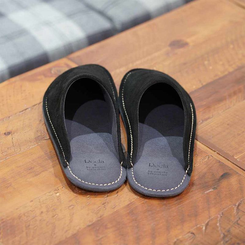 [SLIPPERS] VELOUR (BLACK) | LEATHER PROCESSING