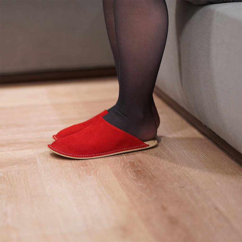[รองเท้าแตะ] Velor (สีแดง) | การแปรรูปหนัง