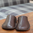 [SLIPPERS] GENUINE LEATHER (DARK BROWN) | LEATHER PROCESSING