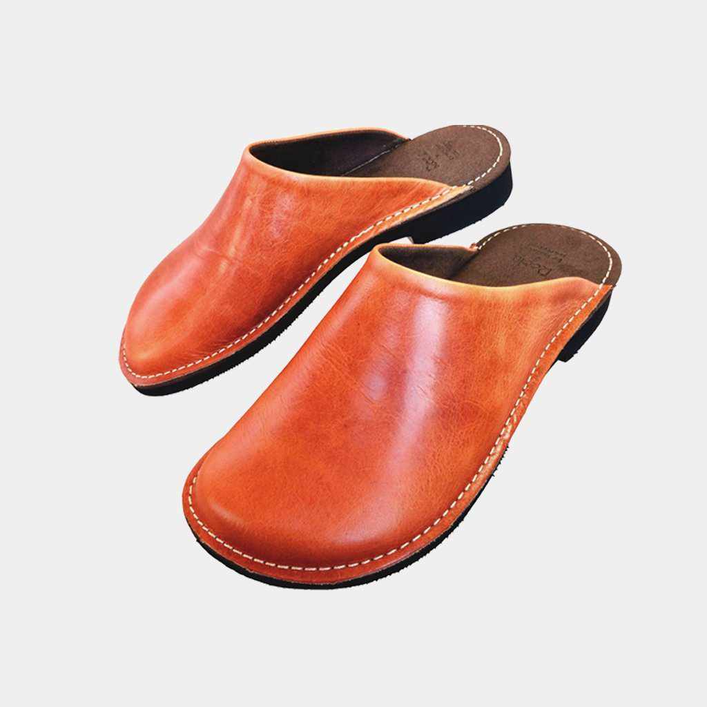 [Slippers] Reela Wax Leather & Vibram Sole Garden Sabo (Camel ...