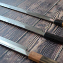 [KITCHEN (CHEF) KNIFE] SATO UMA MITSUHIRO YOSHIHIRO SHIRAJI STEEL WATER-GRILLED HONYAKI TIP MARU OCTOPUS KNIFE 330MM MIRROR SURFACE WAVE FLOATING 1ST PLACE OCTAGONAL PATTERN | SAKAI FORGED BLADES|YAMAWAKI CUTLERY