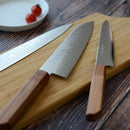 [KITCHEN (CHEF) KNIFE] HIGH CARBON STAINLESS STEEL INTERCUTTING POLISHED DAMASCUS SANTOKU KNIFE 180MM OAK OCTAGONAL PATTERN-KAKISHIBU FINISH- | SAKAI FORGED BLADES|YAMAWAKI CUTLERY