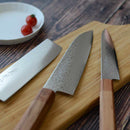 [KITCHEN (CHEF) KNIFE] HIGH CARBON STAINLESS STEEL INTERCUTTING POLISHED DAMASCUS PETTY KNIFE 150MM OAK OCTAGONAL PATTERN-KAKISHIBU FINISH- | SAKAI FORGED BLADES|YAMAWAKI CUTLERY
